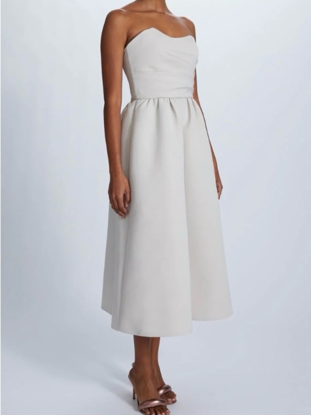 Amsale Strapless Midi Dress